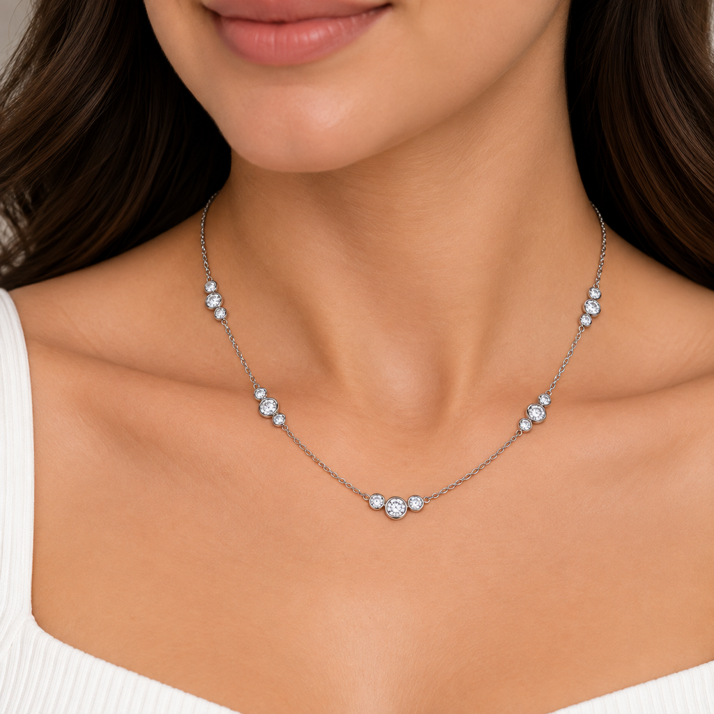 Lab Grown Diamond Station Necklace 0.30 Ct. (EF/VVS-VS)