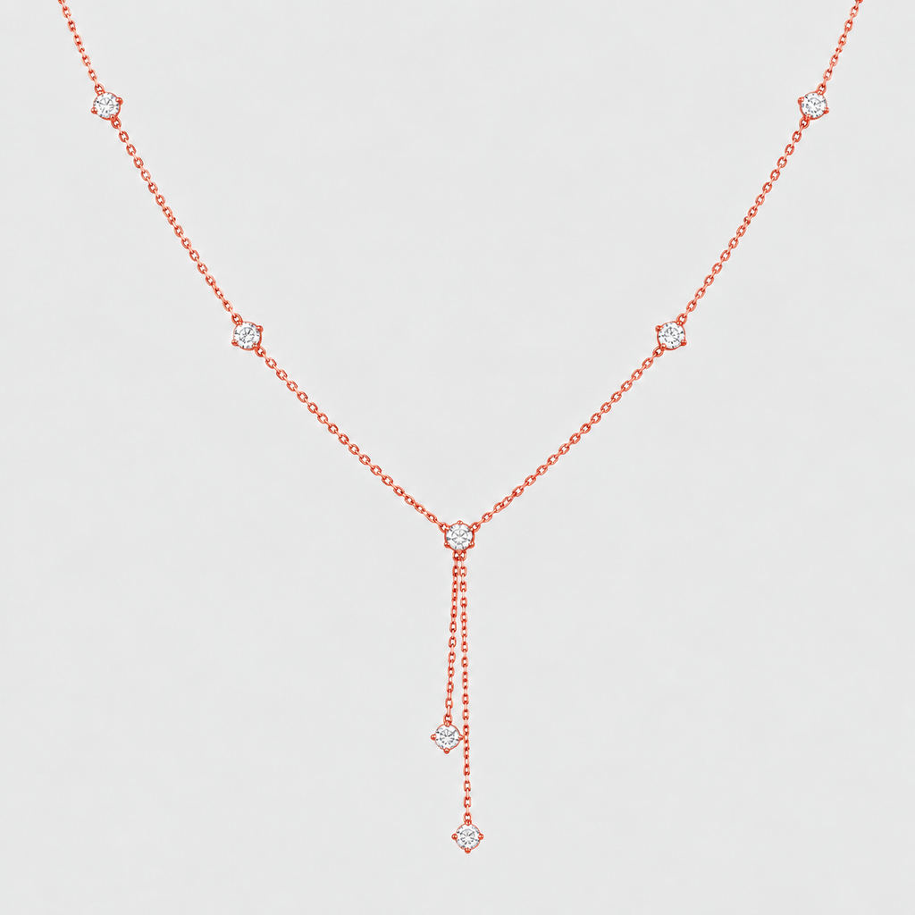 Lab Grown Diamond Round Cut 0.20 Ct. Station Necklace (EF/VVS-VS)