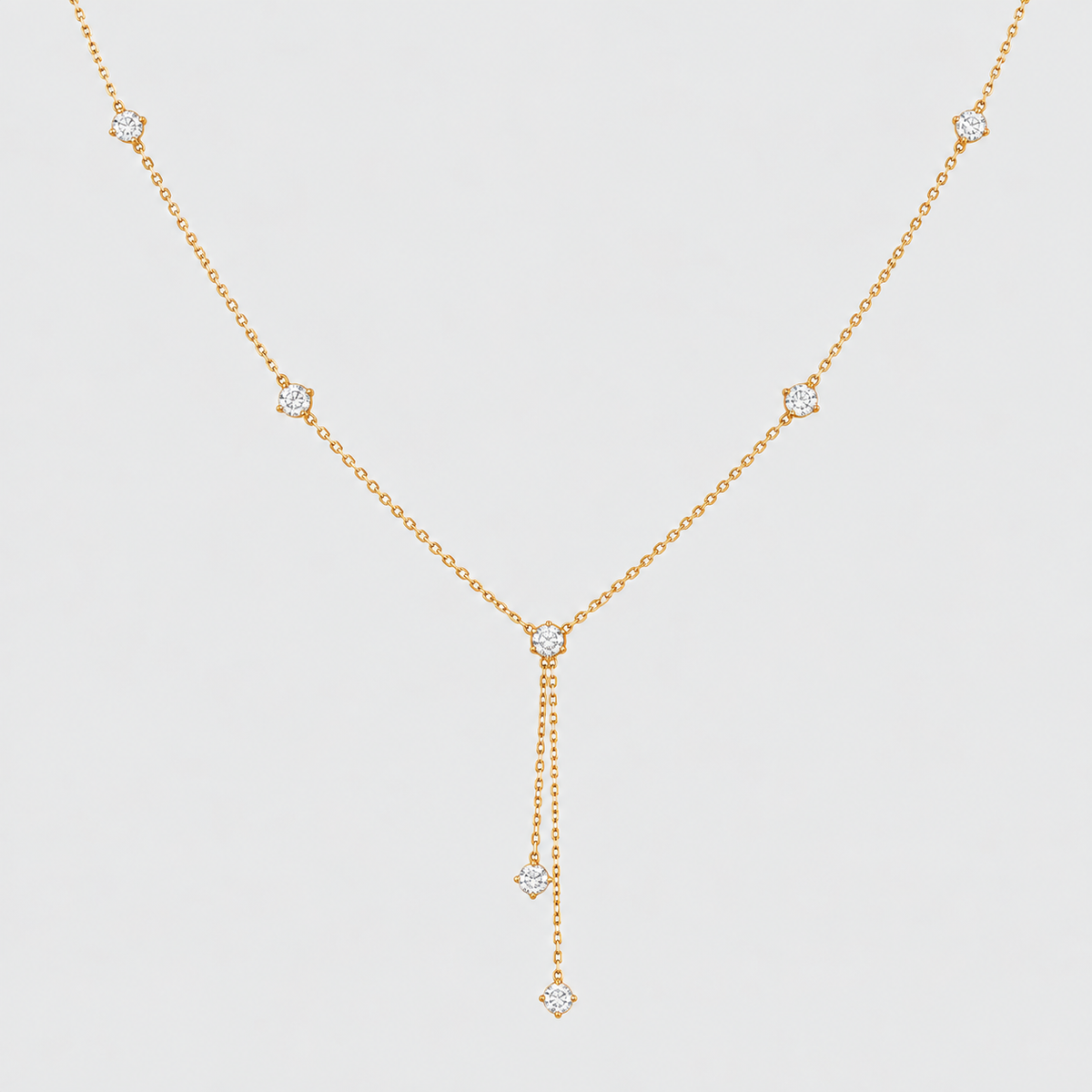 Lab Grown Diamond Round Cut 0.20 Ct. Station Necklace (EF/VVS-VS)
