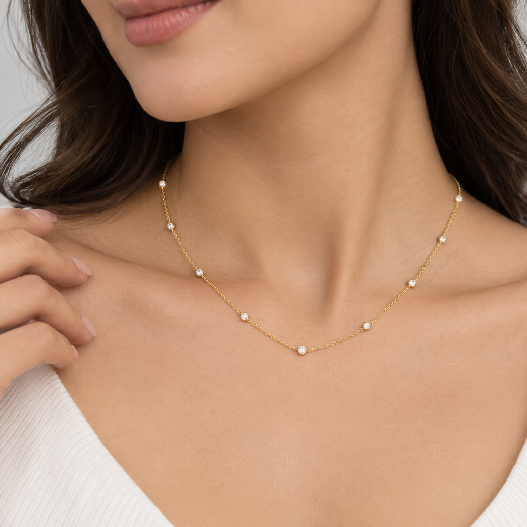 Lab Grown Diamond Station Necklace 0.55 Ct. (EF/VVS-VS)