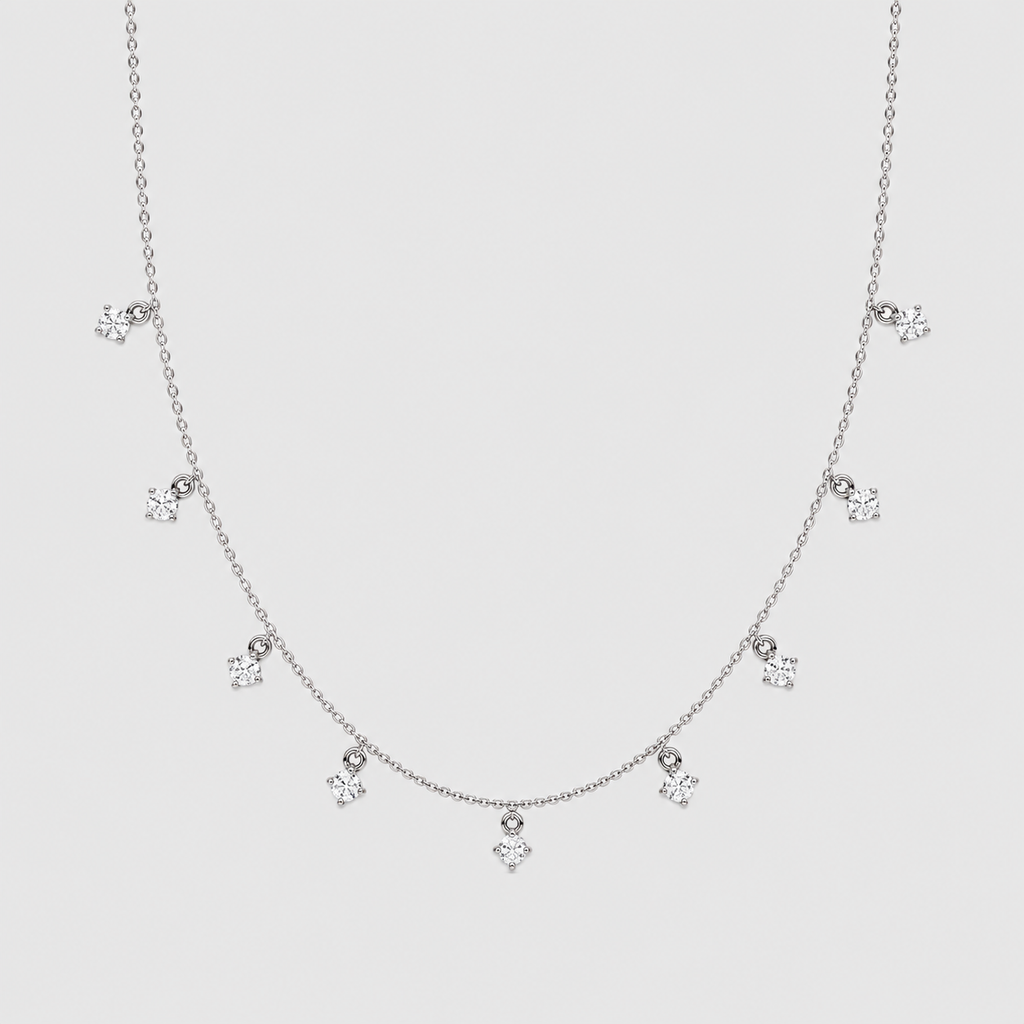 Lab Grown Diamond Round Station Necklace 0.72 Ct. (EF/VVS-VS)