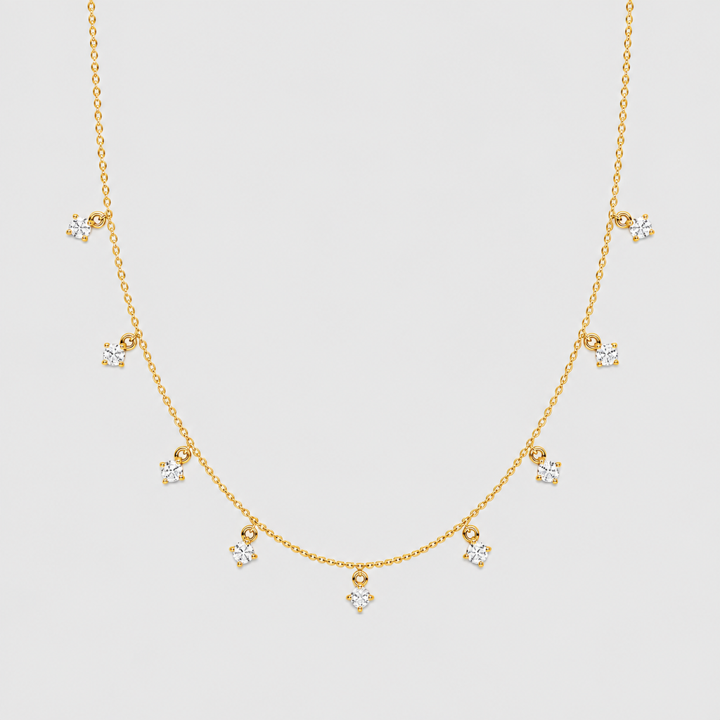 Lab Grown Diamond Round Station Necklace 0.72 Ct. (EF/VVS-VS)
