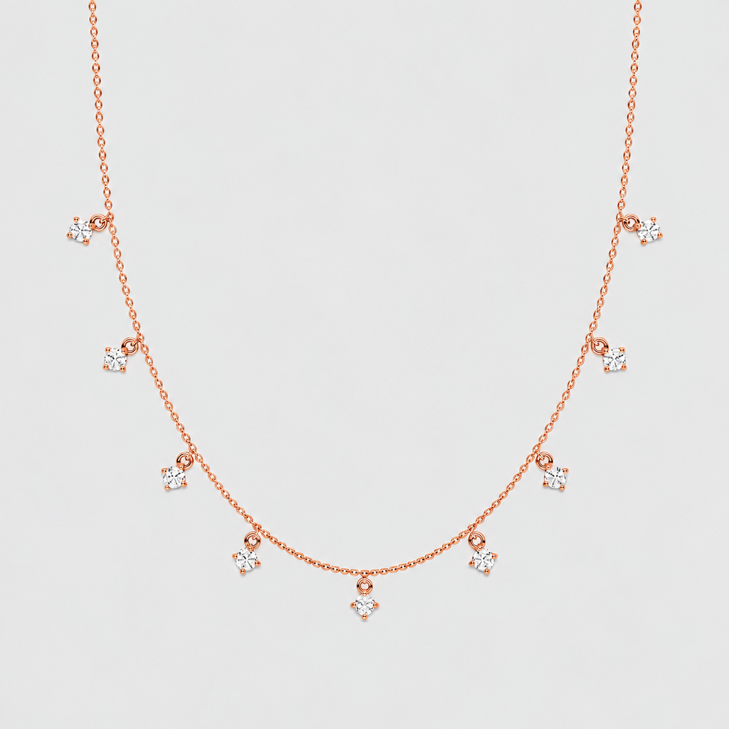 Lab Grown Diamond Round Station Necklace 0.72 Ct. (EF/VVS-VS)