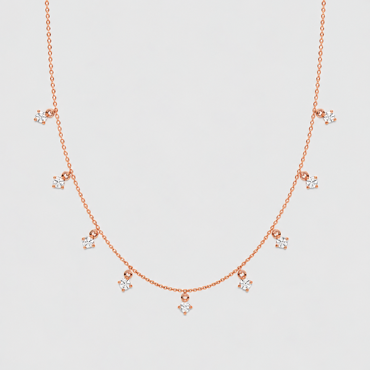 Lab Grown Diamond Round Station Necklace 0.72 Ct. (EF/VVS-VS)