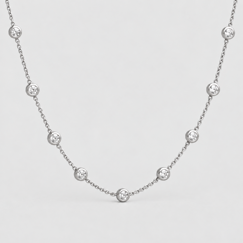 Lab Grown Diamond Station Necklace 0.36 Ct. (EF/VVS-VS)
