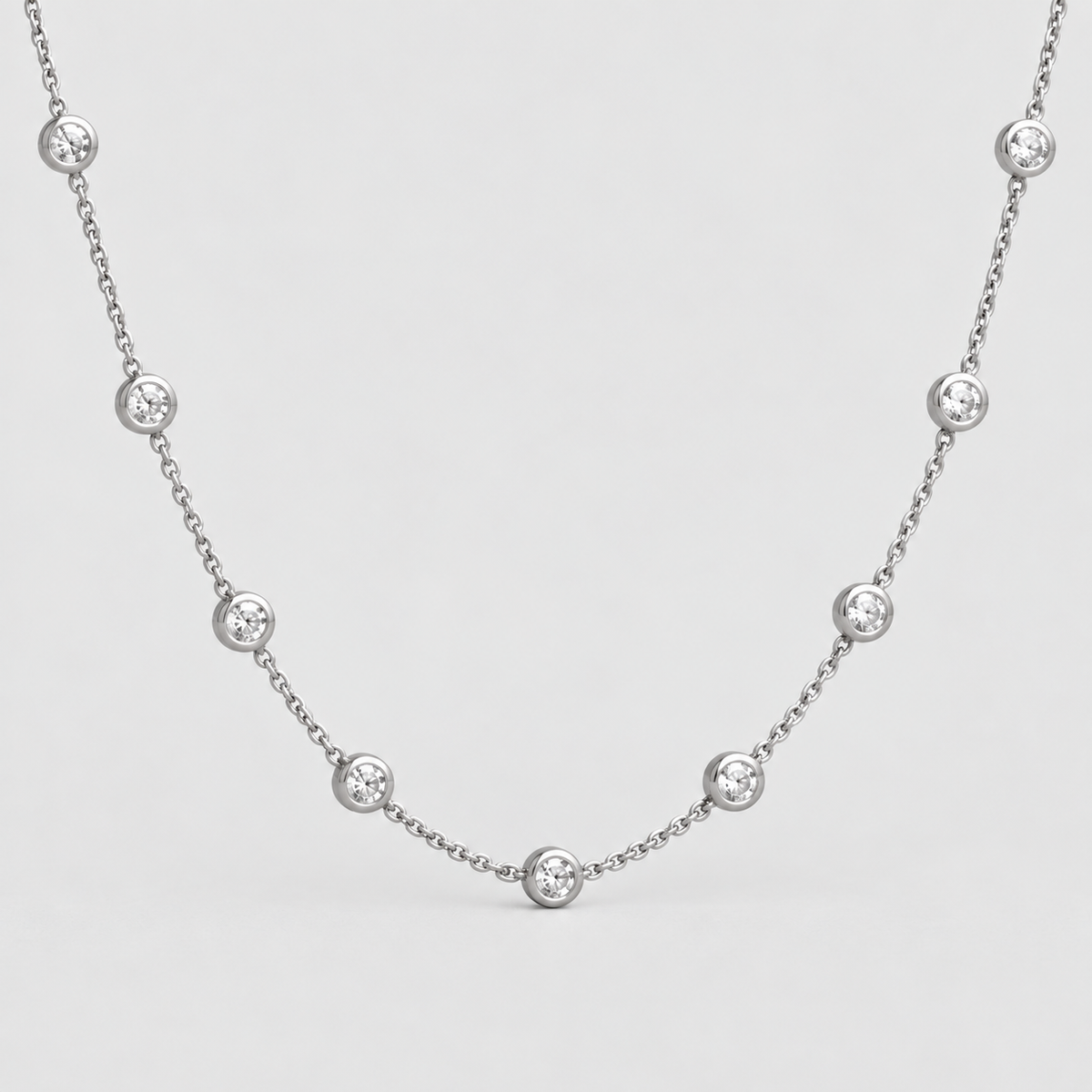Lab Grown Diamond Station Necklace 0.36 Ct. (EF/VVS-VS)