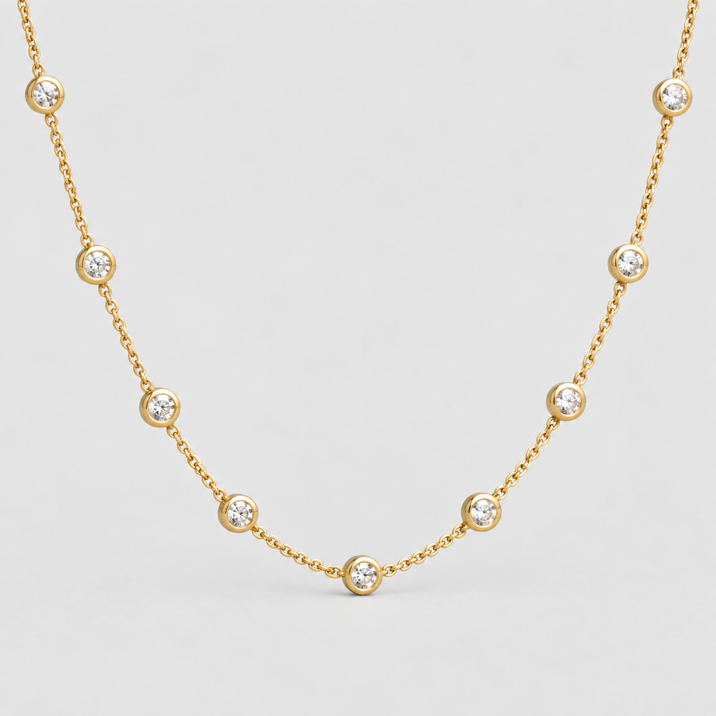 Lab Grown Diamond Station Necklace 0.36 Ct. (EF/VVS-VS)