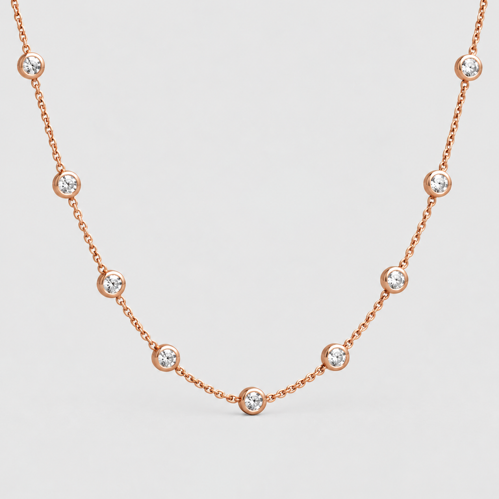 Lab Grown Diamond Station Necklace 0.36 Ct. (EF/VVS-VS)
