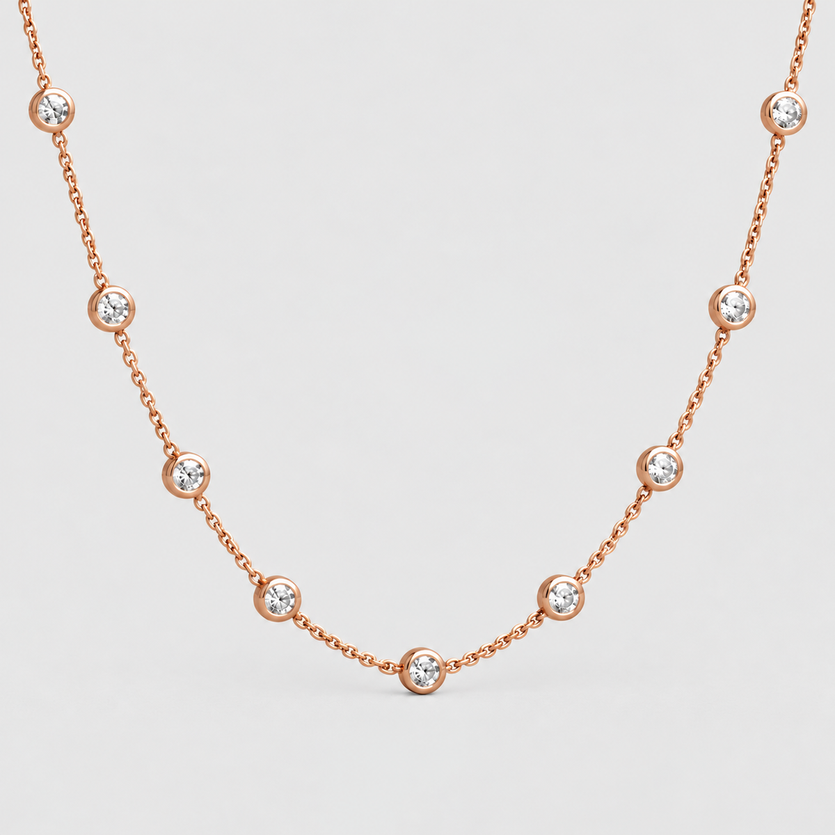 Lab Grown Diamond Station Necklace 0.36 Ct. (EF/VVS-VS)
