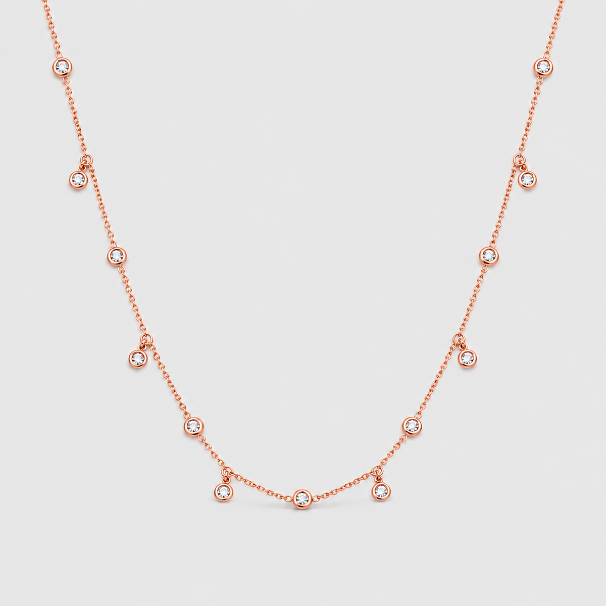 Lab Grown Diamond Round Cut Station Necklace 0.42 Ct. (EF/VVS-VS)