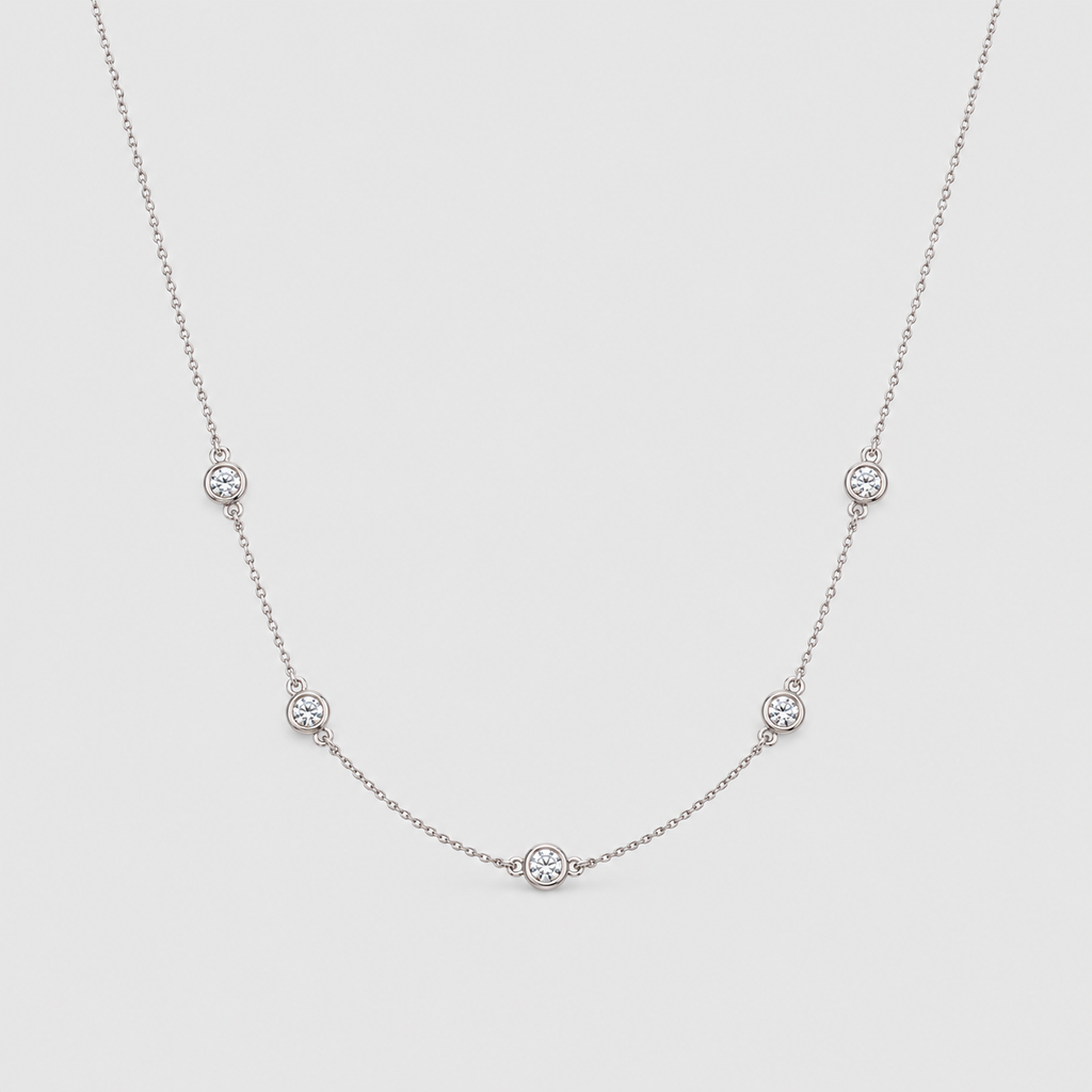 1.09 Ct. Lab Grown Diamond Round Station Necklace (EF/VVS-VS)