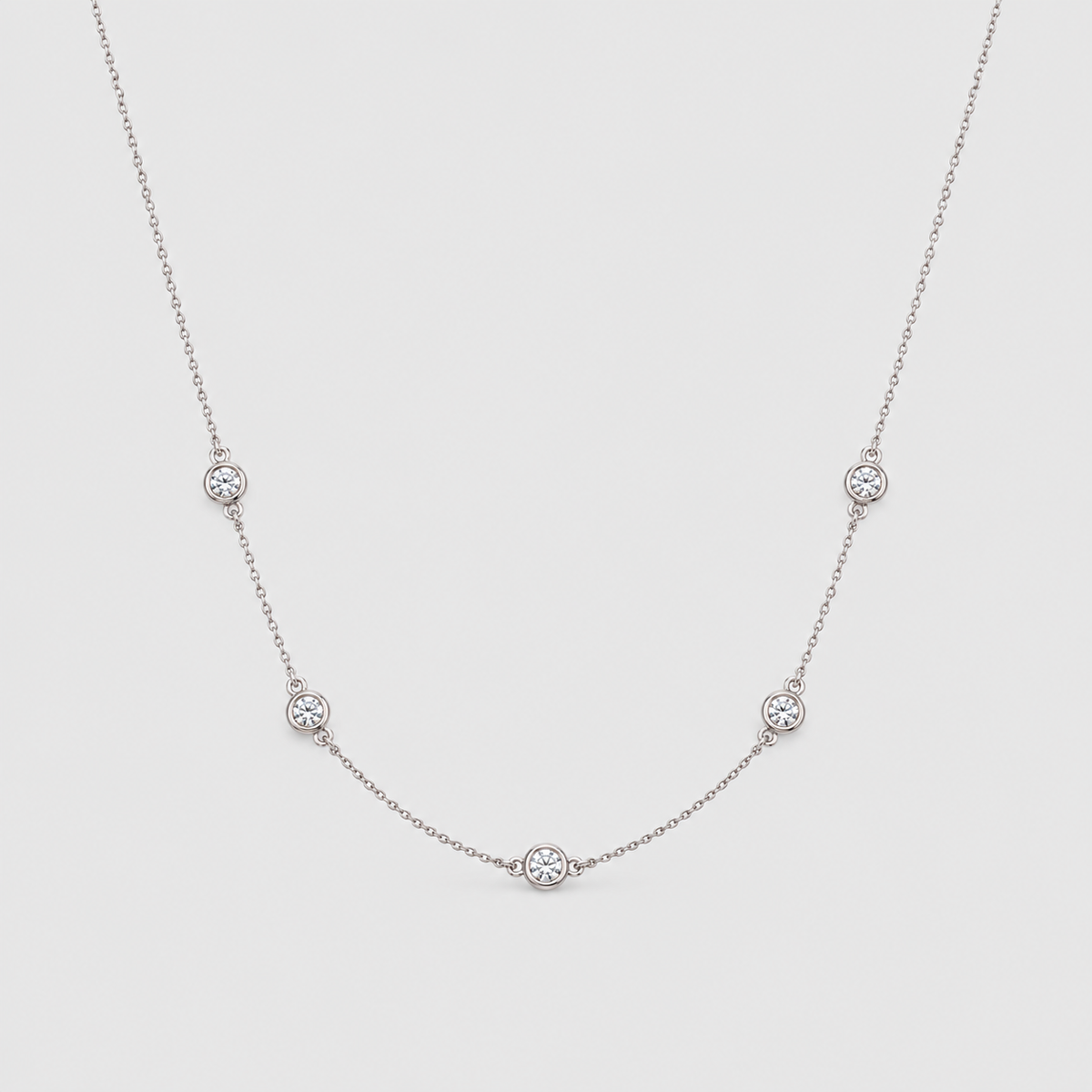 1.09 Ct. Lab Grown Diamond Round Station Necklace (EF/VVS-VS)