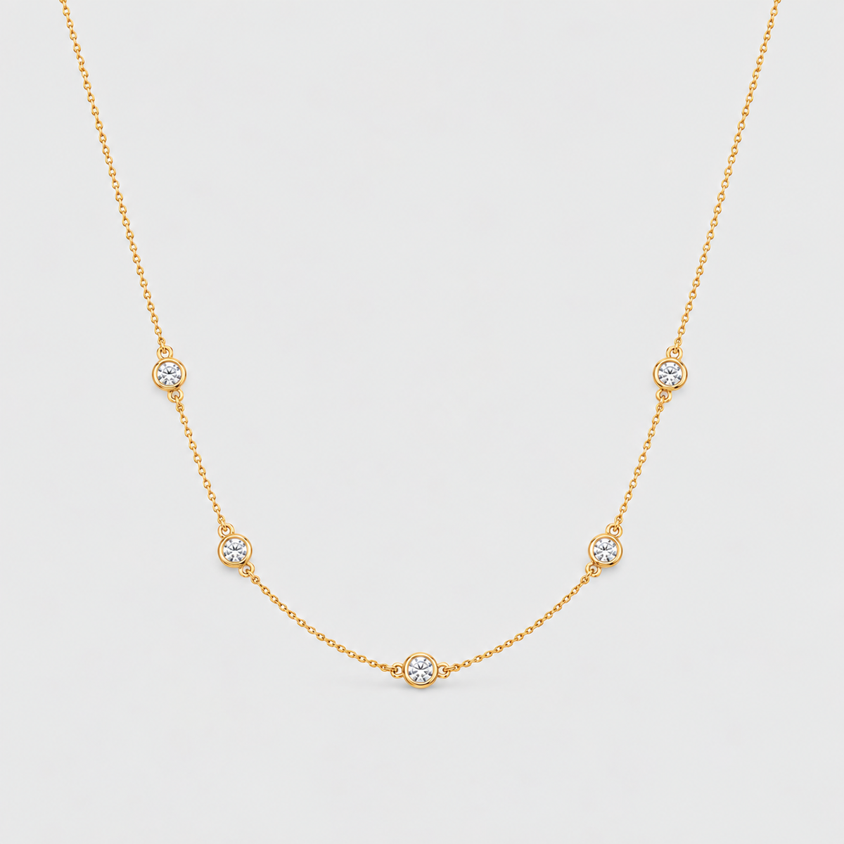 1.09 Ct. Lab Grown Diamond Round Station Necklace (EF/VVS-VS)