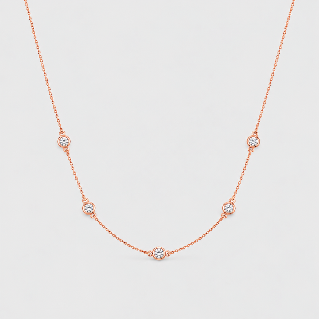 1.09 Ct. Lab Grown Diamond Round Station Necklace (EF/VVS-VS)