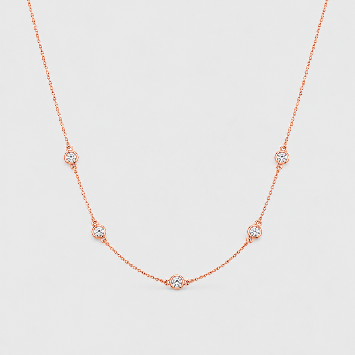 1.09 Ct. Lab Grown Diamond Round Station Necklace (EF/VVS-VS)