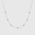1 Ct. Lab Grown Diamond Station Necklace Round Cut (EF/VVS-VS)