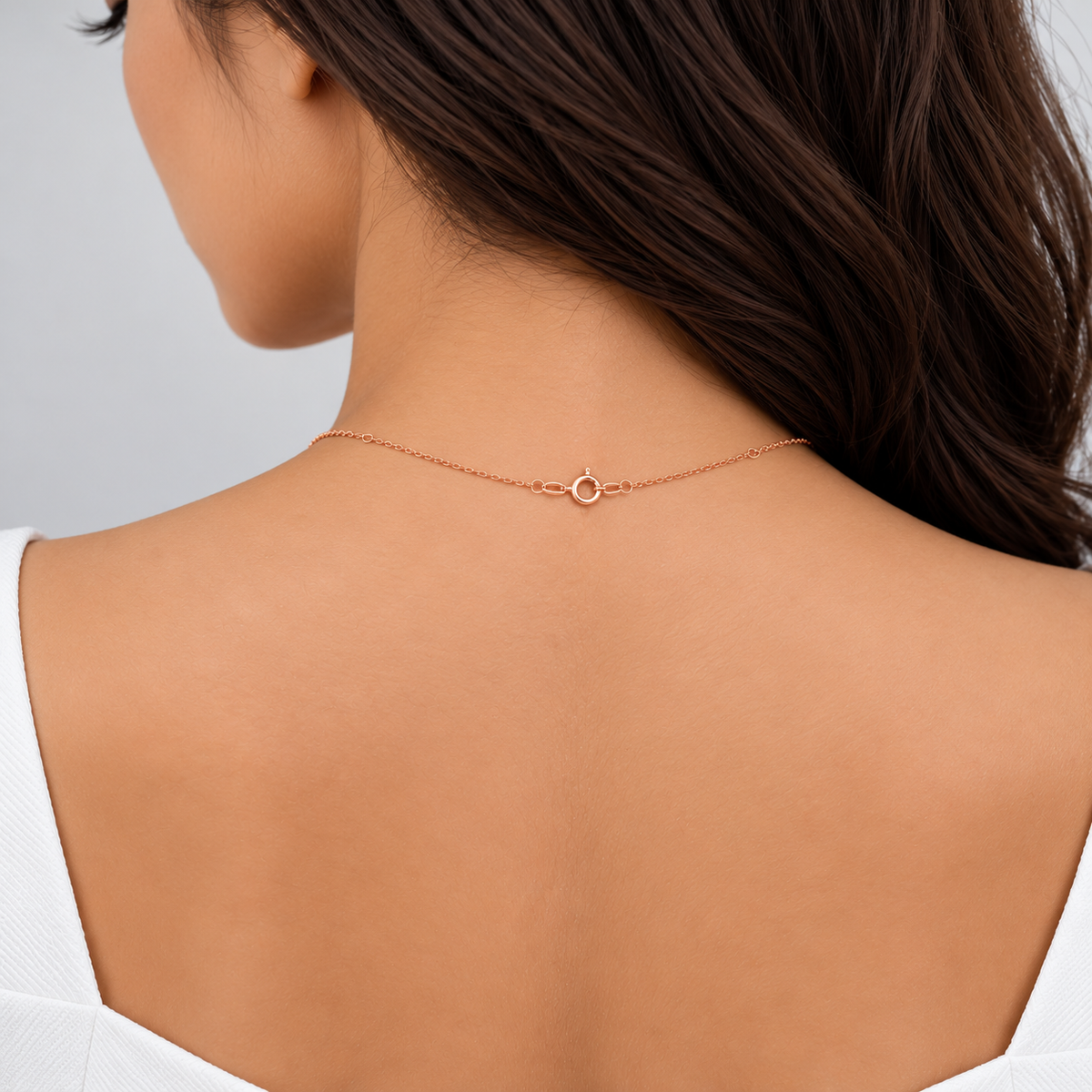 Lab Grown Diamond Station Necklace 0.98 Ct. Round Cut (EF/VVS-VS)
