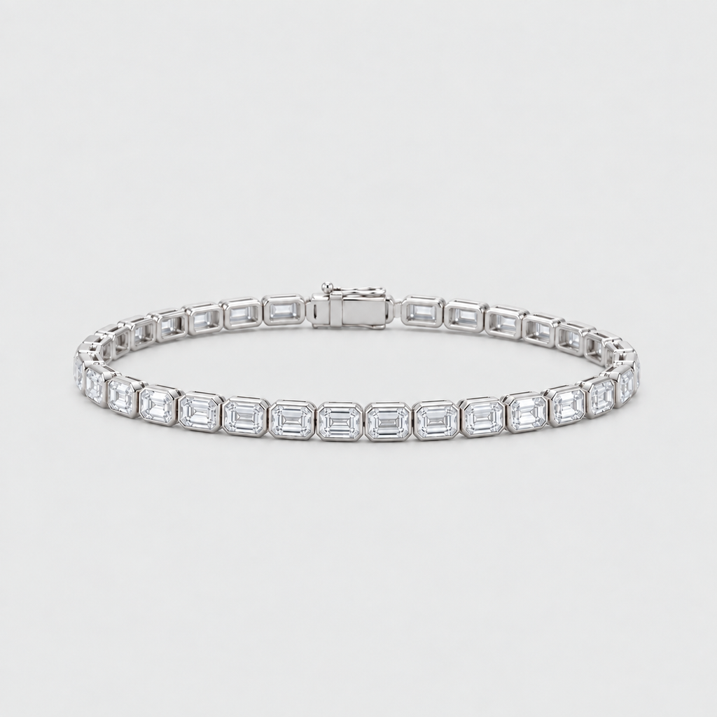 6 Ct Lab Grown Diamond Emerald Cut Tennis Bracelet (EF/VVS-VS)