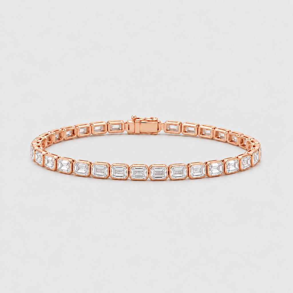 6 Ct Lab Grown Diamond Emerald Cut Tennis Bracelet (EF/VVS-VS)