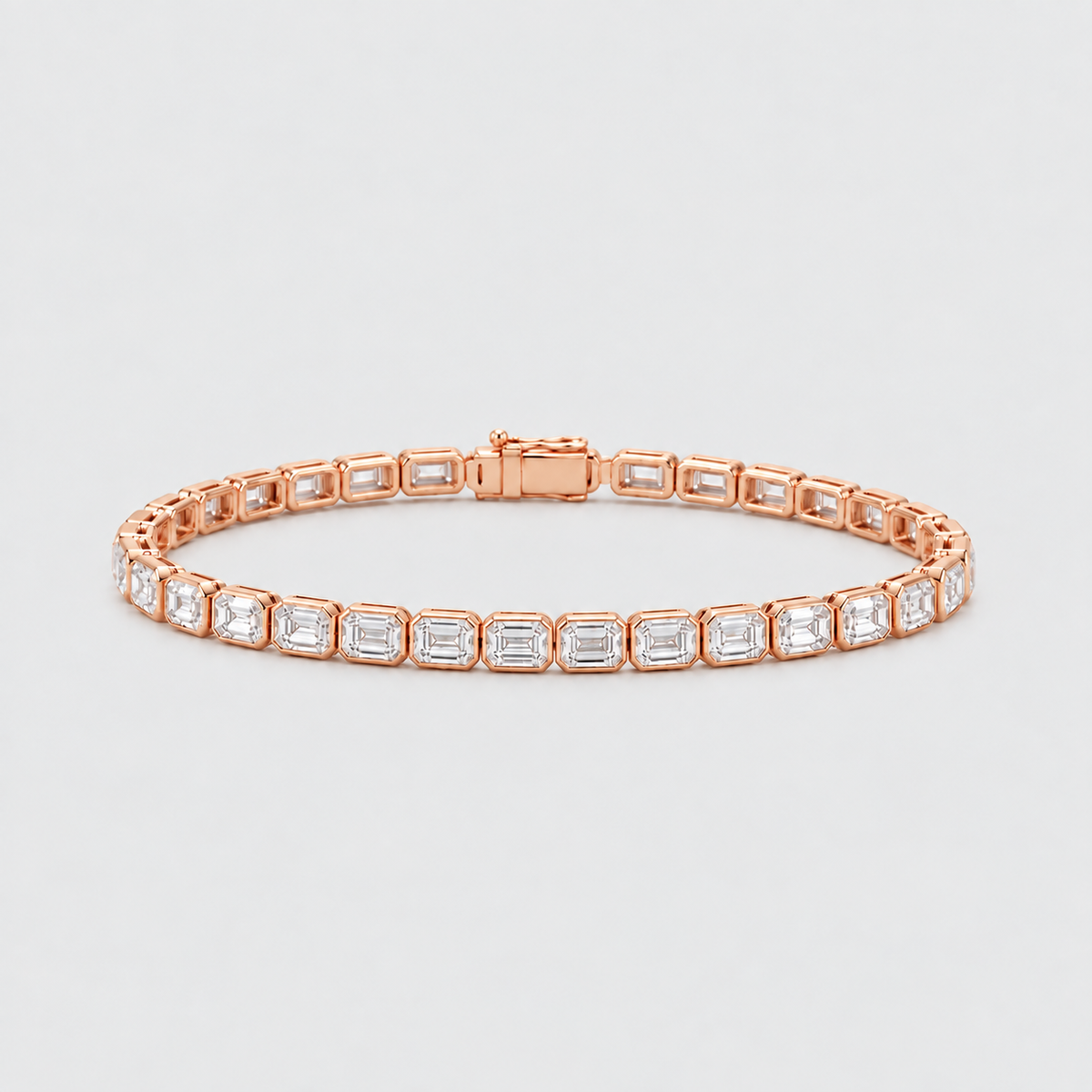 6 Ct Lab Grown Diamond Emerald Cut Tennis Bracelet (EF/VVS-VS)