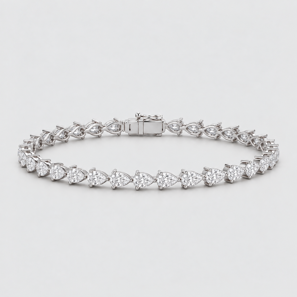 5 Ct. Lab Grown Diamond Pear Cut Tennis Bracelet (EF/VVS-VS)