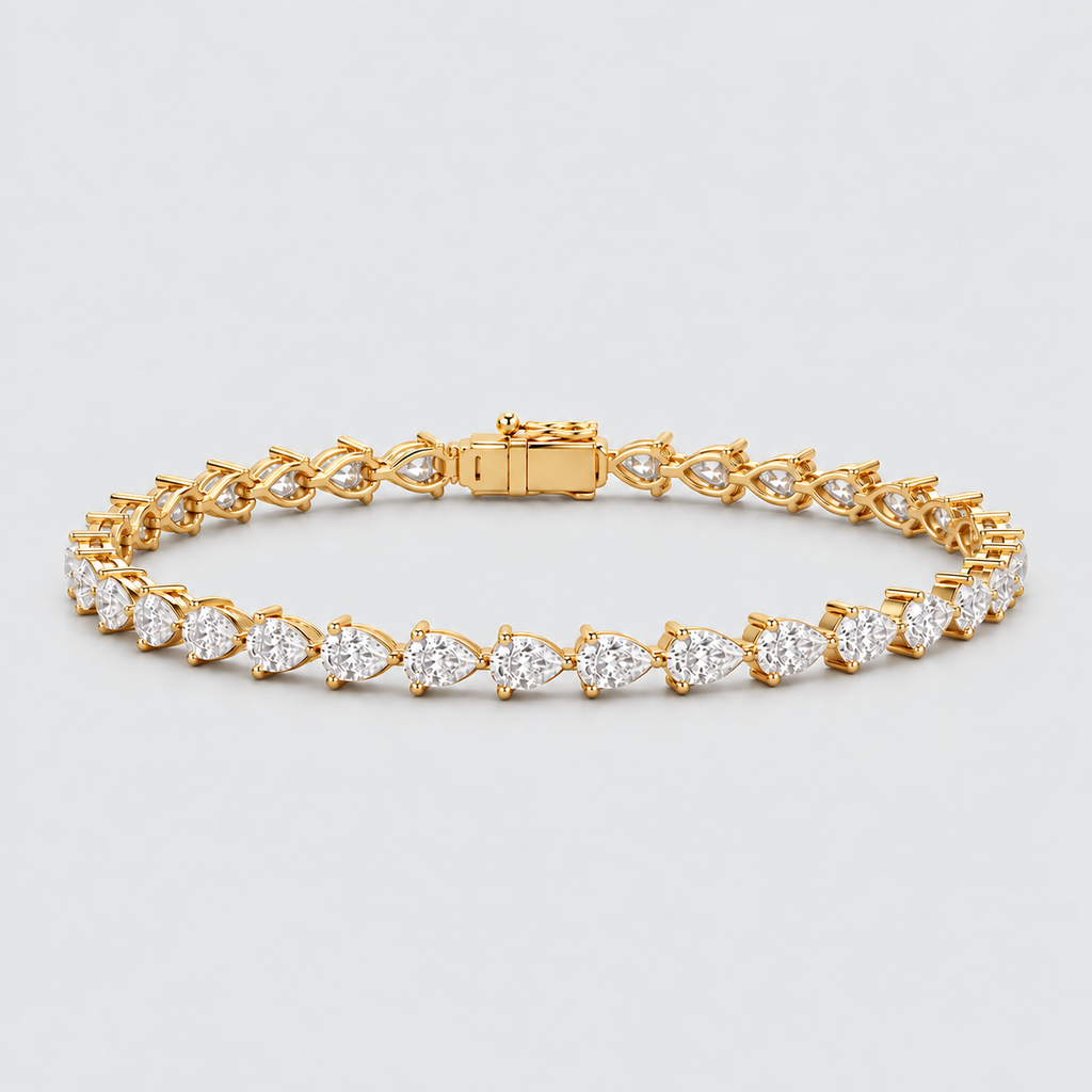 5 Ct. Lab Grown Diamond Pear Cut Tennis Bracelet (EF/VVS-VS)