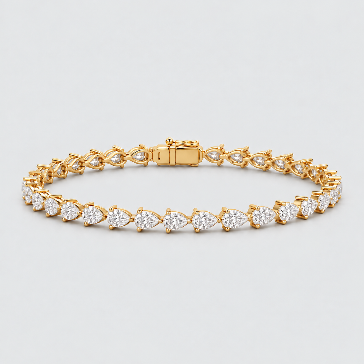 5 Ct. Lab Grown Diamond Pear Cut Tennis Bracelet (EF/VVS-VS)