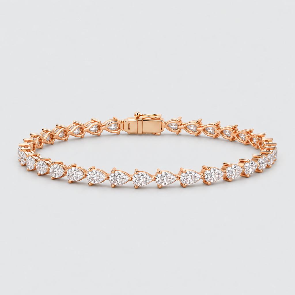 5 Ct. Lab Grown Diamond Pear Cut Tennis Bracelet (EF/VVS-VS)