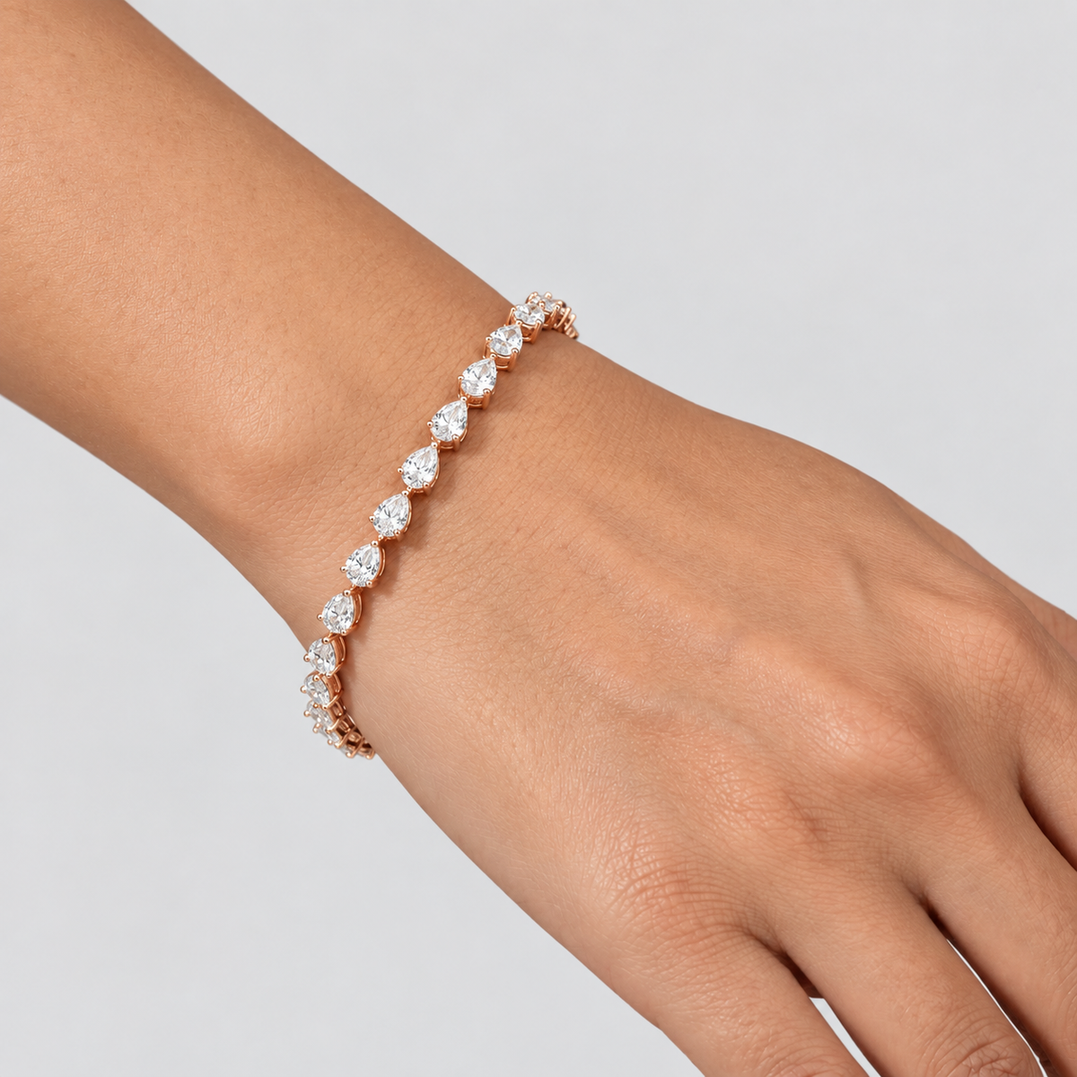 5 Ct. Lab Grown Diamond Pear Cut Tennis Bracelet (EF/VVS-VS)
