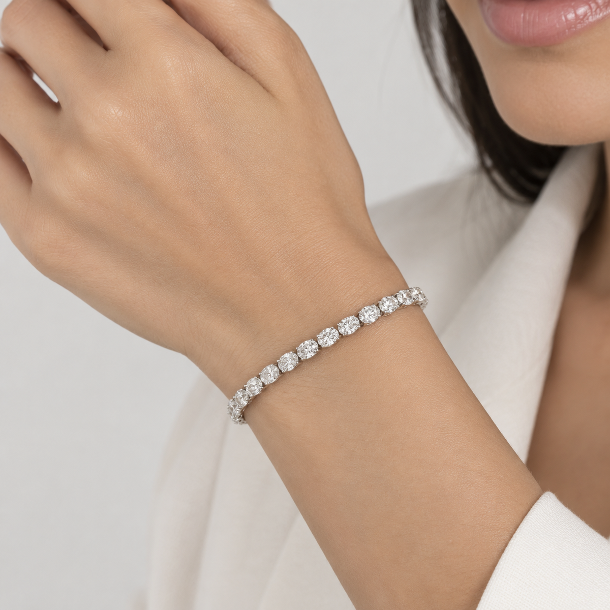 5.5 Ct. Lab Grown Diamond Oval Cut Tennis Bracelet (EF/VVS-VS)