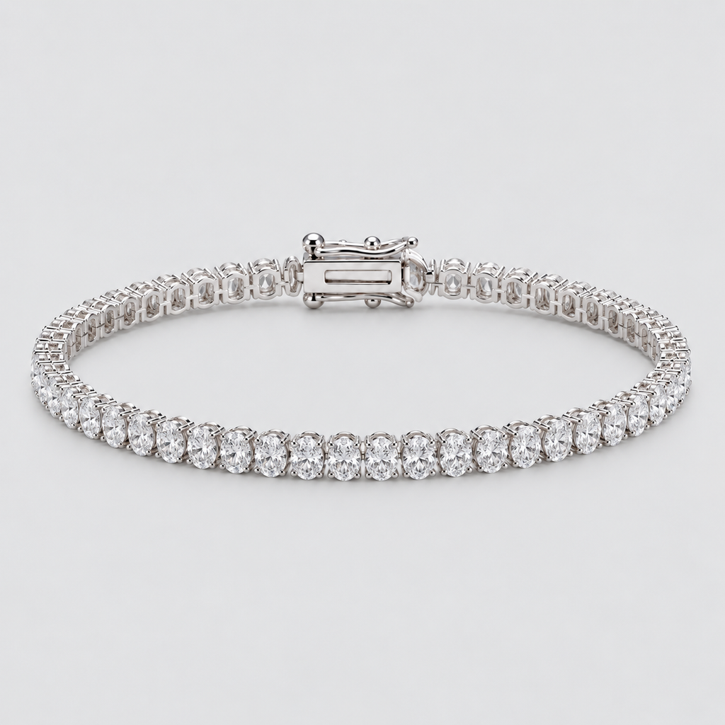 7 Ct. Lab Grown Diamond Oval Cut Tennis Bracelet (EF/VVS-VS)