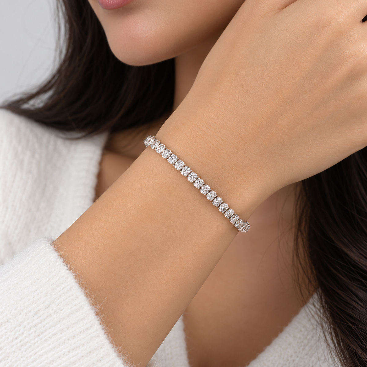 7 Ct. Lab Grown Diamond Oval Cut Tennis Bracelet (EF/VVS-VS)