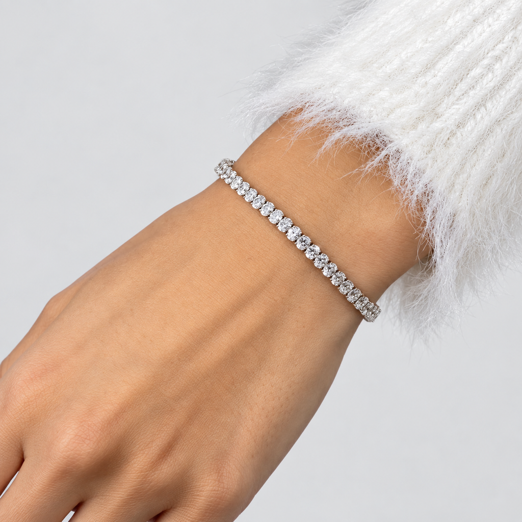 7 Ct. Lab Grown Diamond Oval Cut Tennis Bracelet (EF/VVS-VS)