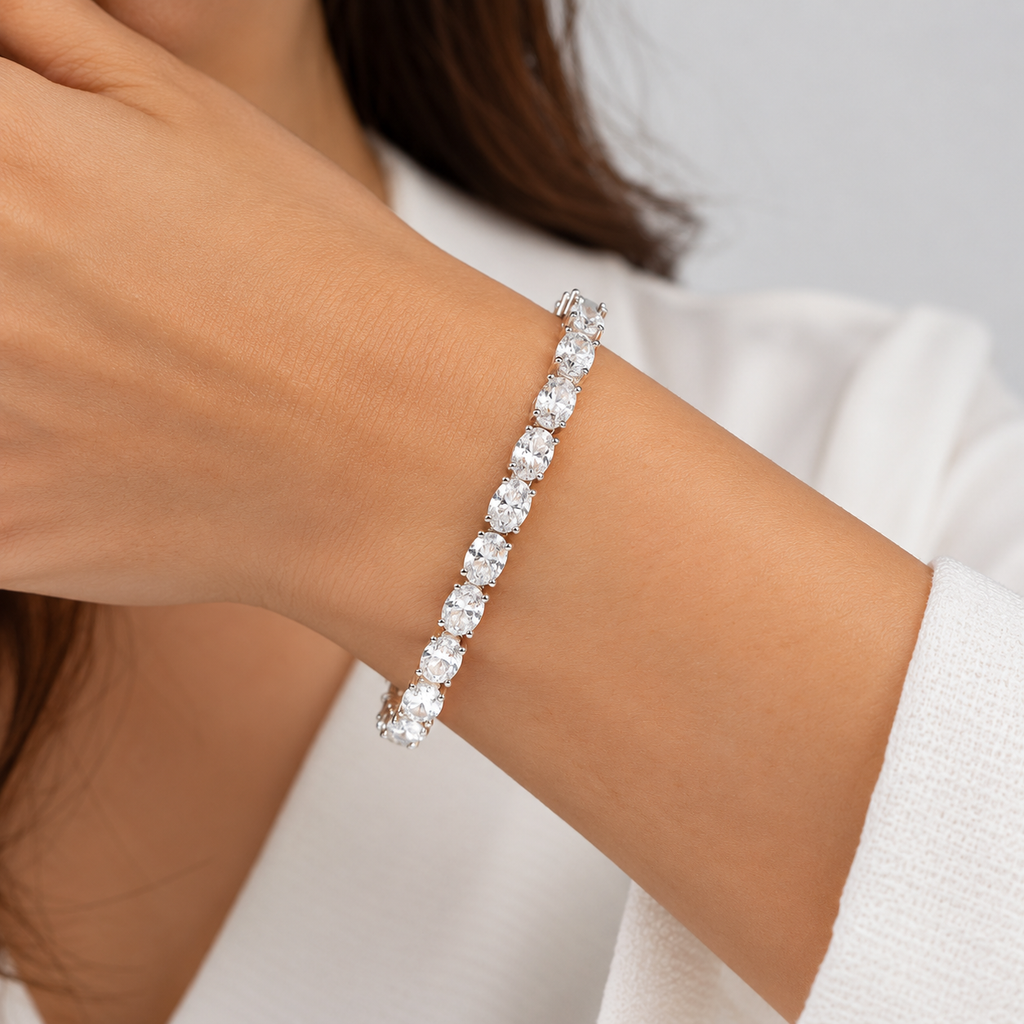 8 Ct. Lab Grown Diamond Oval Cut Tennis Bracelet (EF/VVS-VS)