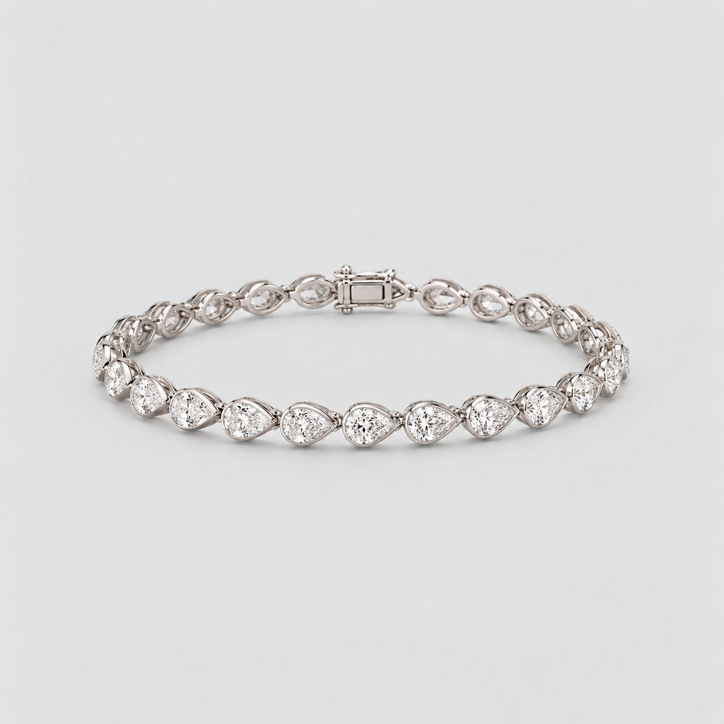 8 Ct. Lab Grown Diamond Pear Cut Tennis Bracelet (EF/VVS-VS)