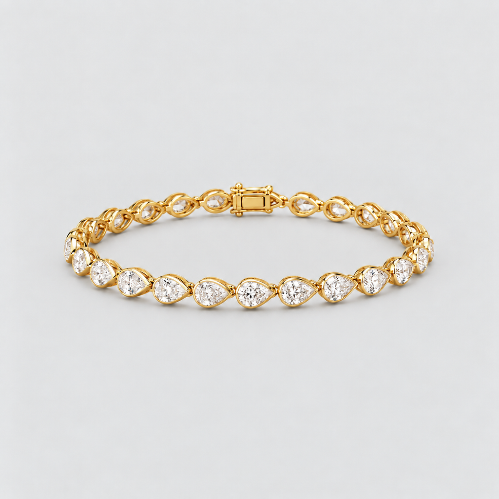 8 Ct. Lab Grown Diamond Pear Cut Tennis Bracelet (EF/VVS-VS)