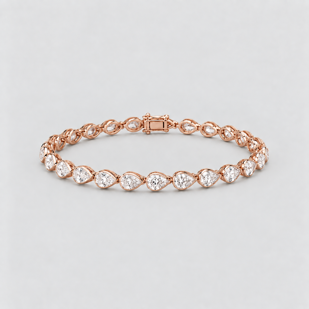 8 Ct. Lab Grown Diamond Pear Cut Tennis Bracelet (EF/VVS-VS)