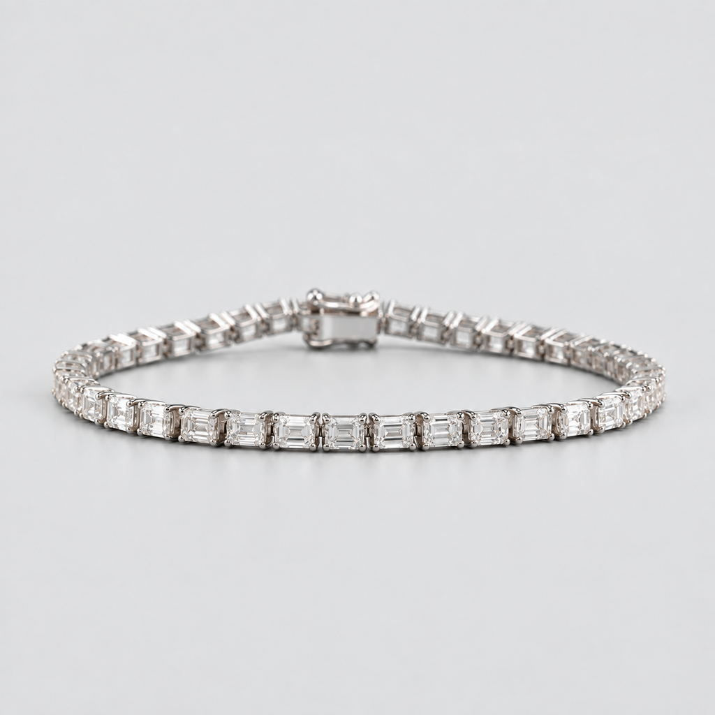5.5 Ct. Lab Grown Diamond Tennis Bracelet Emerald Cut (EF/VVS-VS)