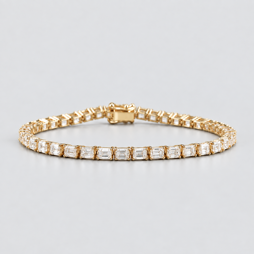 5.5 Ct. Lab Grown Diamond Tennis Bracelet Emerald Cut (EF/VVS-VS)