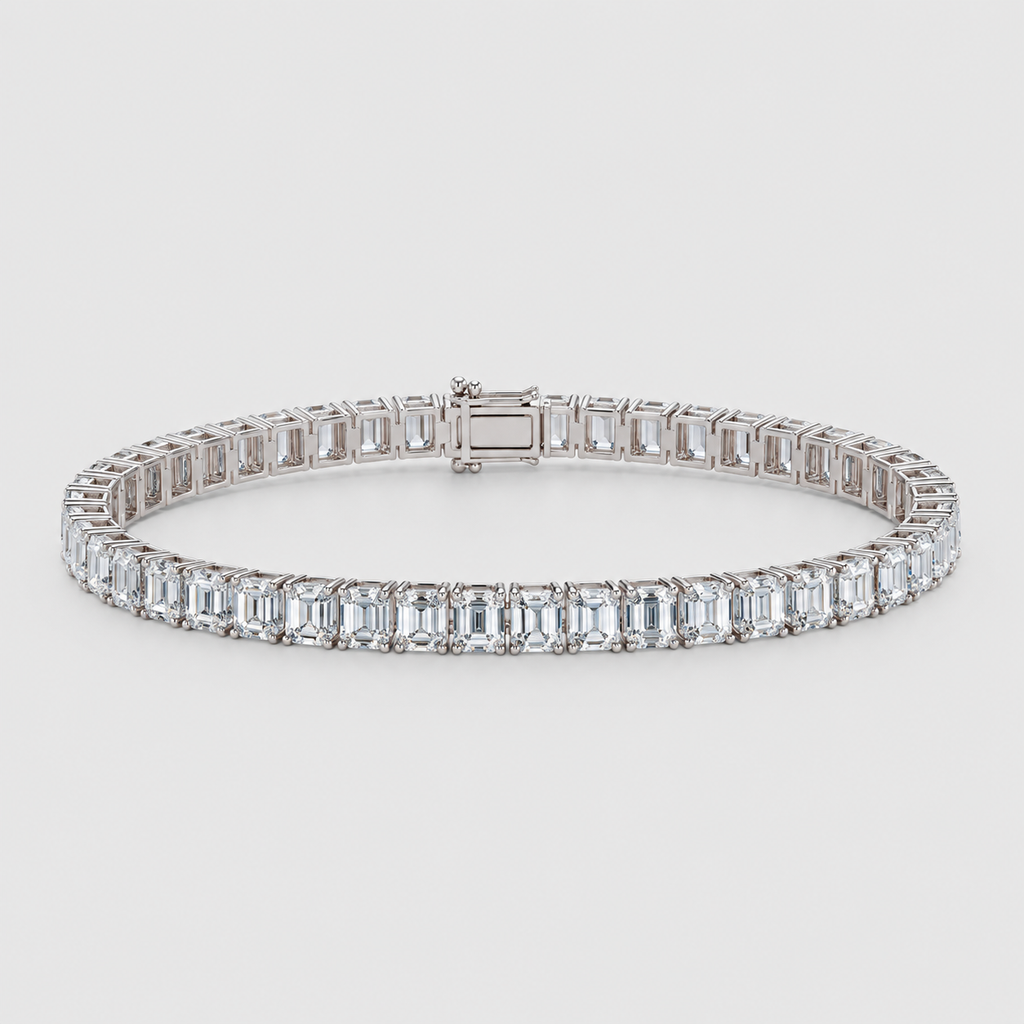 9 Ct. Lab Grown Diamond Emerald Cut Tennis Bracelet (EF/VVS-VS)