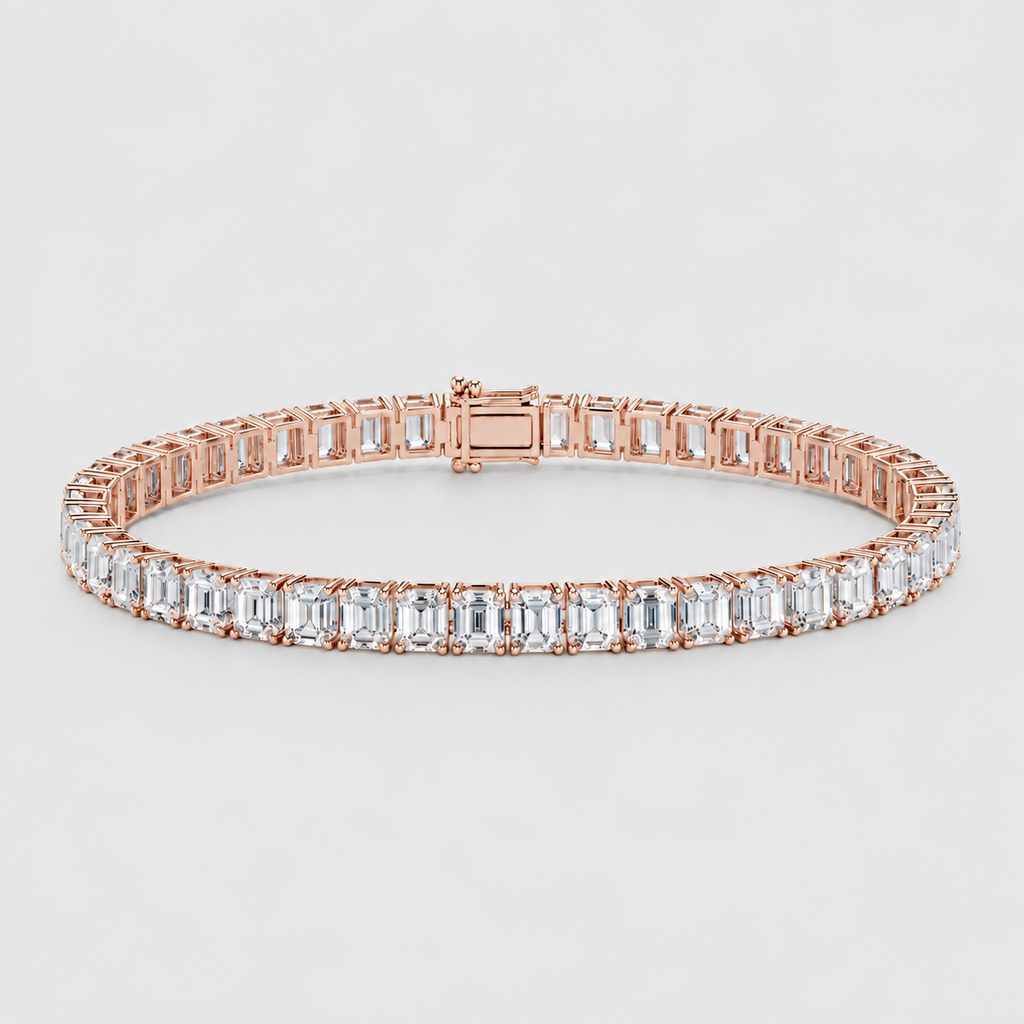 9 Ct. Lab Grown Diamond Emerald Cut Tennis Bracelet (EF/VVS-VS)