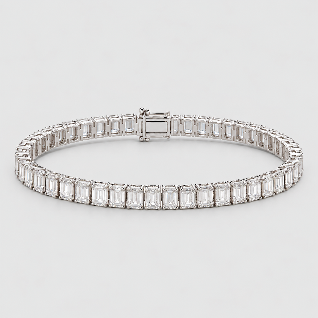 10 Ct. Lab Grown Diamond Emerald Cut Tennis Bracelet (EF/VVS-VS)