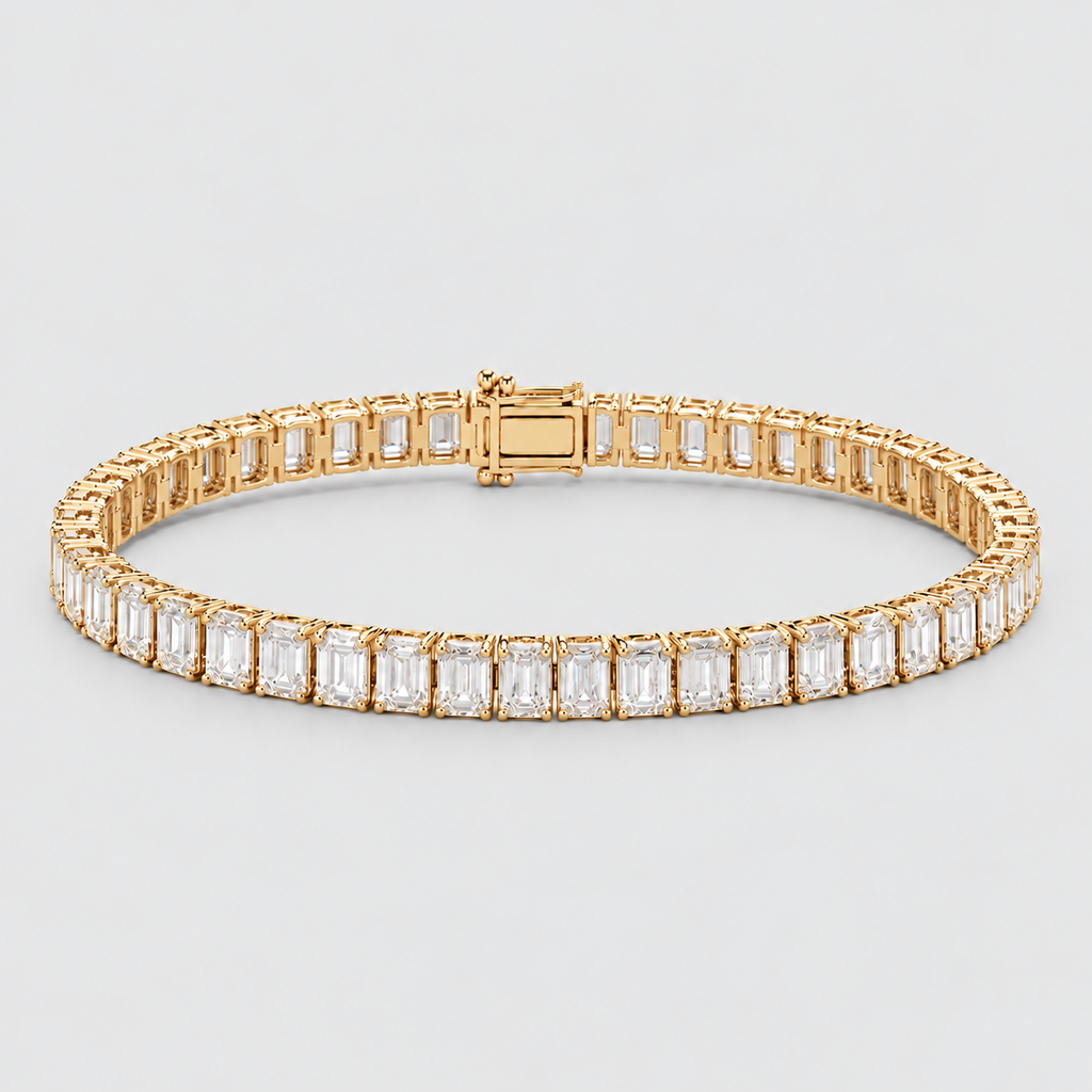 10 Ct. Lab Grown Diamond Emerald Cut Tennis Bracelet (EF/VVS-VS)
