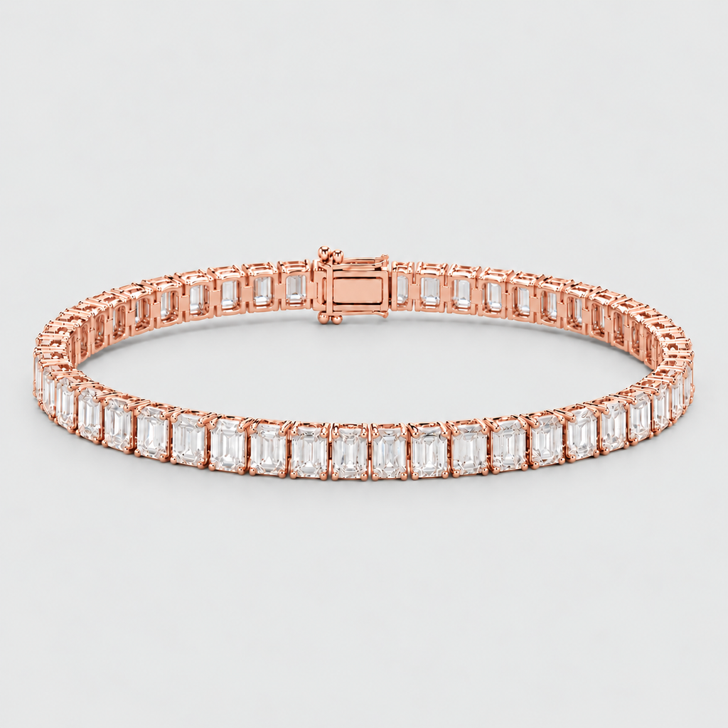 10 Ct. Lab Grown Diamond Emerald Cut Tennis Bracelet (EF/VVS-VS)