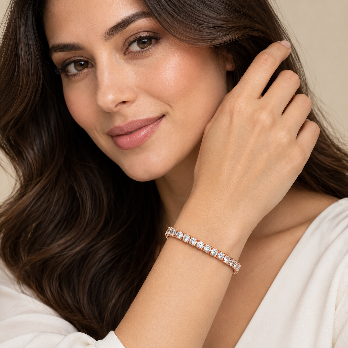 3 Ct. Lab-Grown Diamond Tennis Bracelet Round-Cut (EF/VVS-VS)
