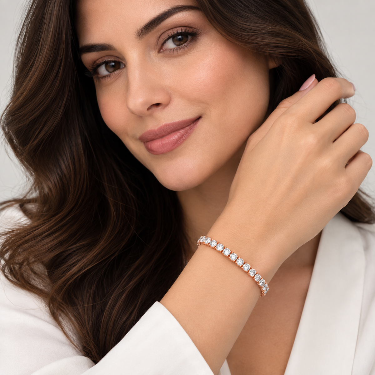 5 Ct. Lab-Grown Diamond Tennis Round-Cut Bracelet (EF/VVS-VS)