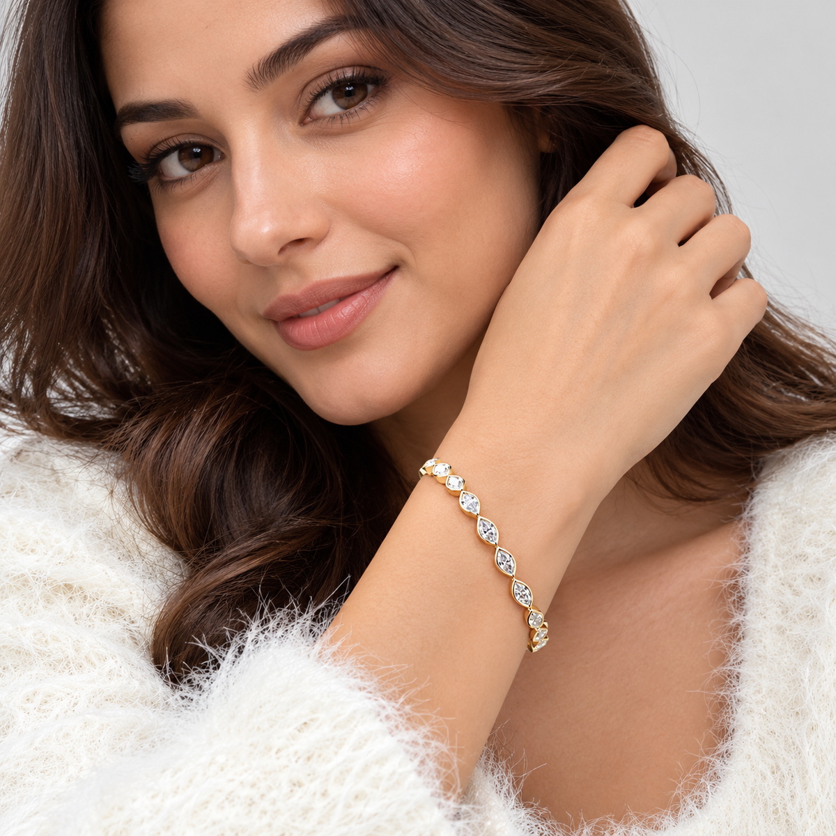 5 Ct. Lab Grown Diamond Marquise Cut Tennis Bracelet (EF/VVS-VS)