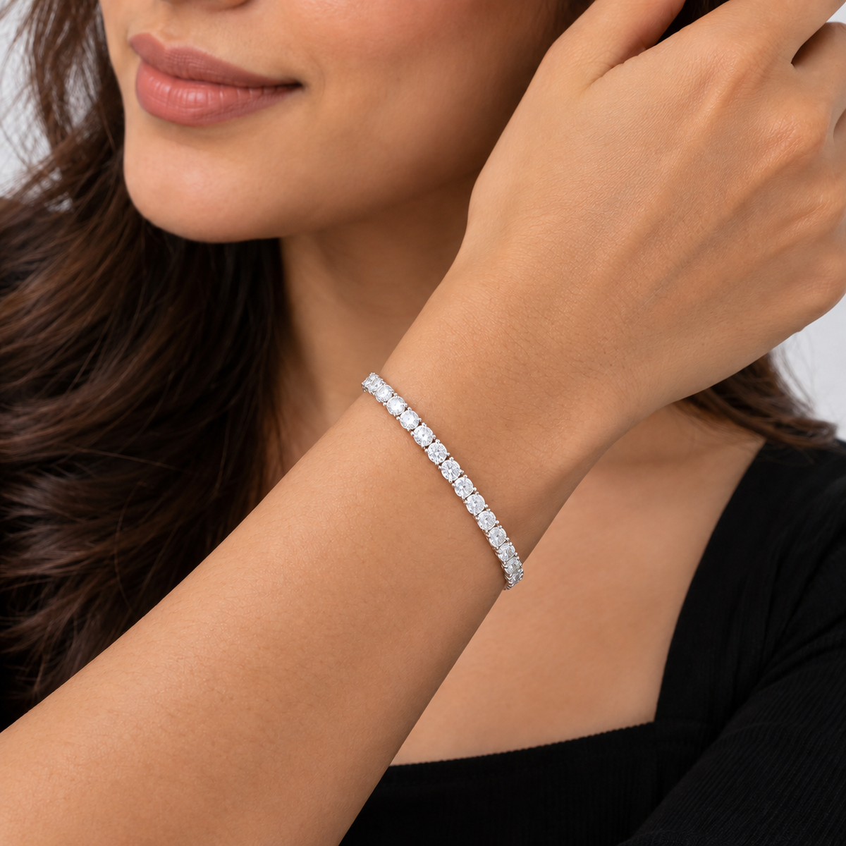 7.50 Ct. Lab Grown Diamond Round Cut Tennis Bracelet (EF/VVS-VS)