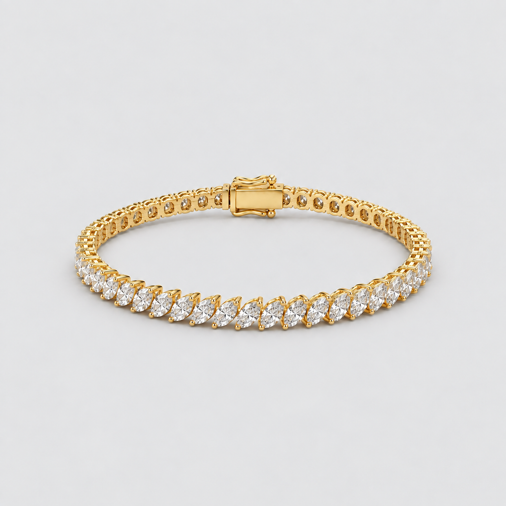12 Ct. Lab Grown Diamond Marquise Cut Tennis Bracelet (EF/VVS-VS)
