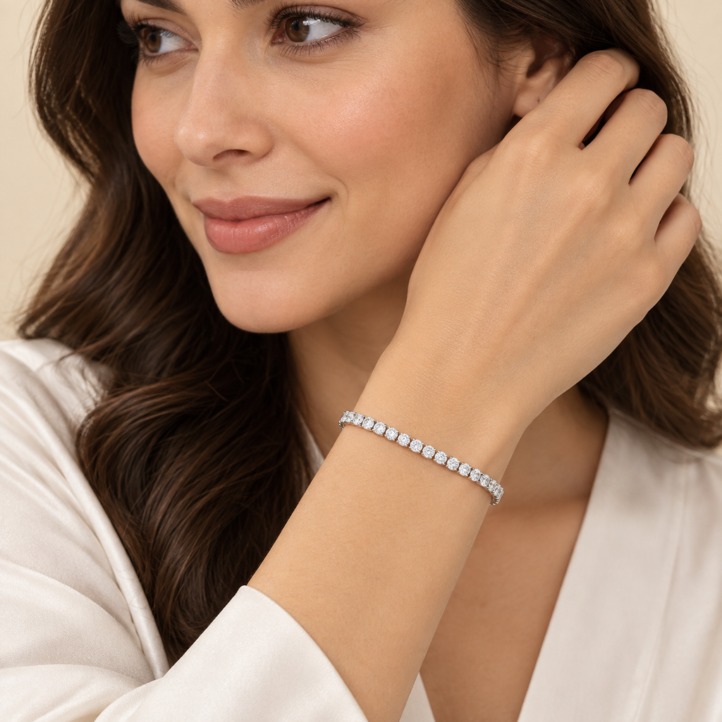 3 Ct. Lab-Grown Diamond Round Cut Tennis Bracelet (EF/VVS-VS)